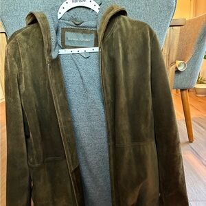 Banana Republic Men's/Woman’s Olive Green Suede Zip Jacket